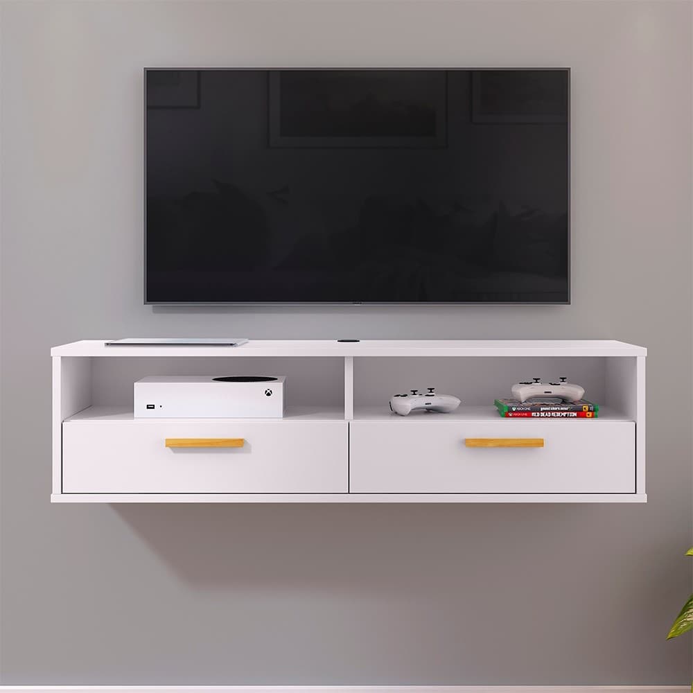 Rack Home COPA Suspenso Sala Tv Decoração Sala Quarto nicho 2 Portas Painel TV bancada organizador