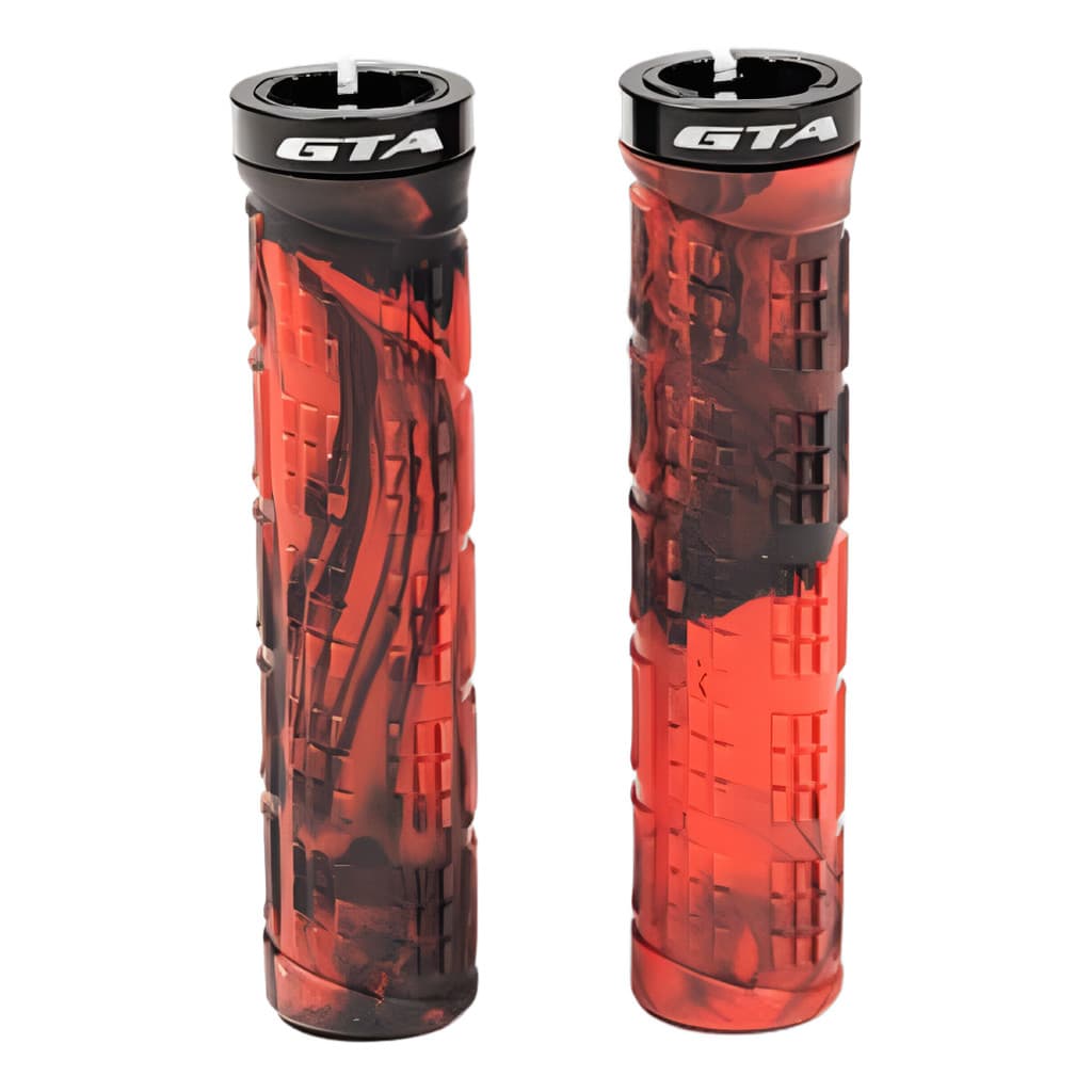 Par De Manoplas 135mm Nbr Com Trava Colorida Bike Mtb Gta Cor Vermelho