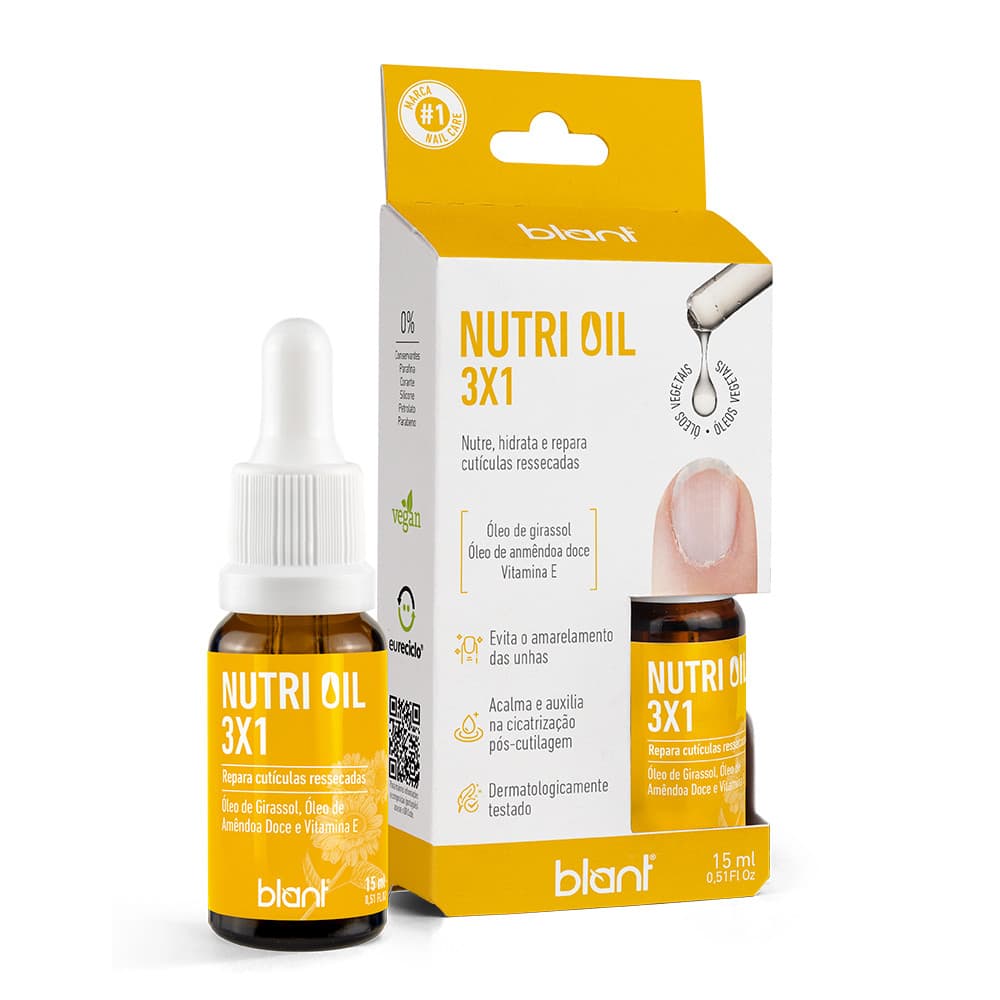 Nutri Oil 3x1 Blant – Óleo Vegano para Unhas e Cutículas | Hidrata, Nutre e Regenera Naturalmente