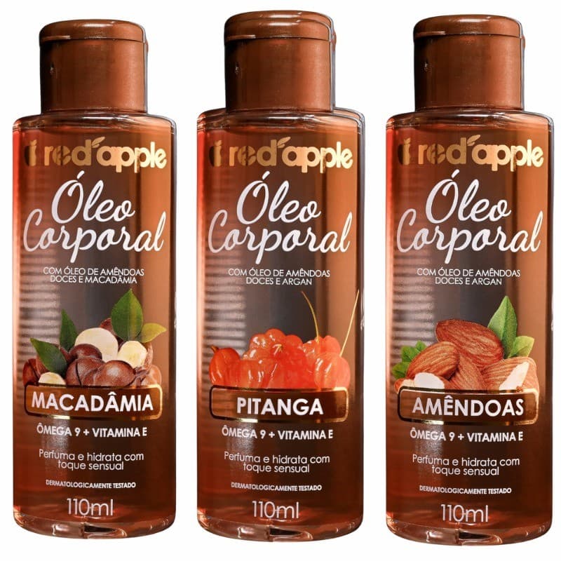 Óleo Corporal Hidratante 110ml Amêndoas Pitanga e Macadâmia - Red Apple