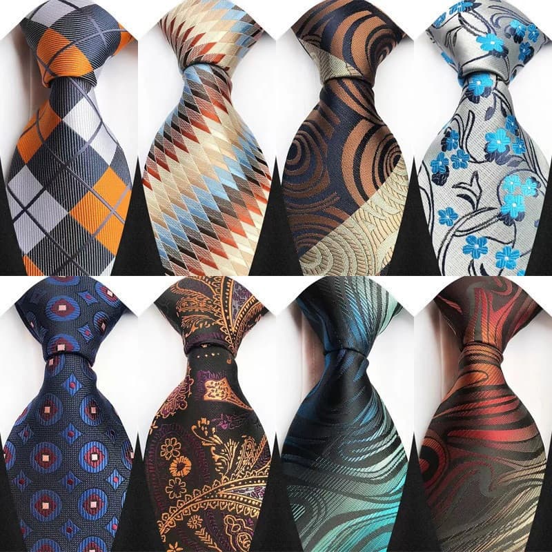 Gravata De Luxo Para Homem 8CM Gravatas Masculinas Listras Xadrez Floral Formal Vestido Clássico Corbatas Negócios Jacqu