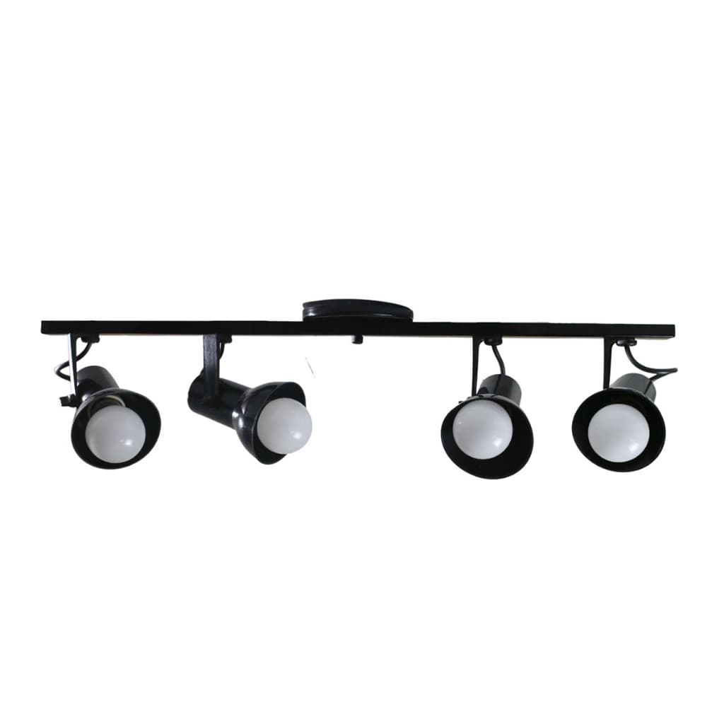 Luminaria de Teto Spot Trilho 4 Sobrepor Direcionável E-27 Preto