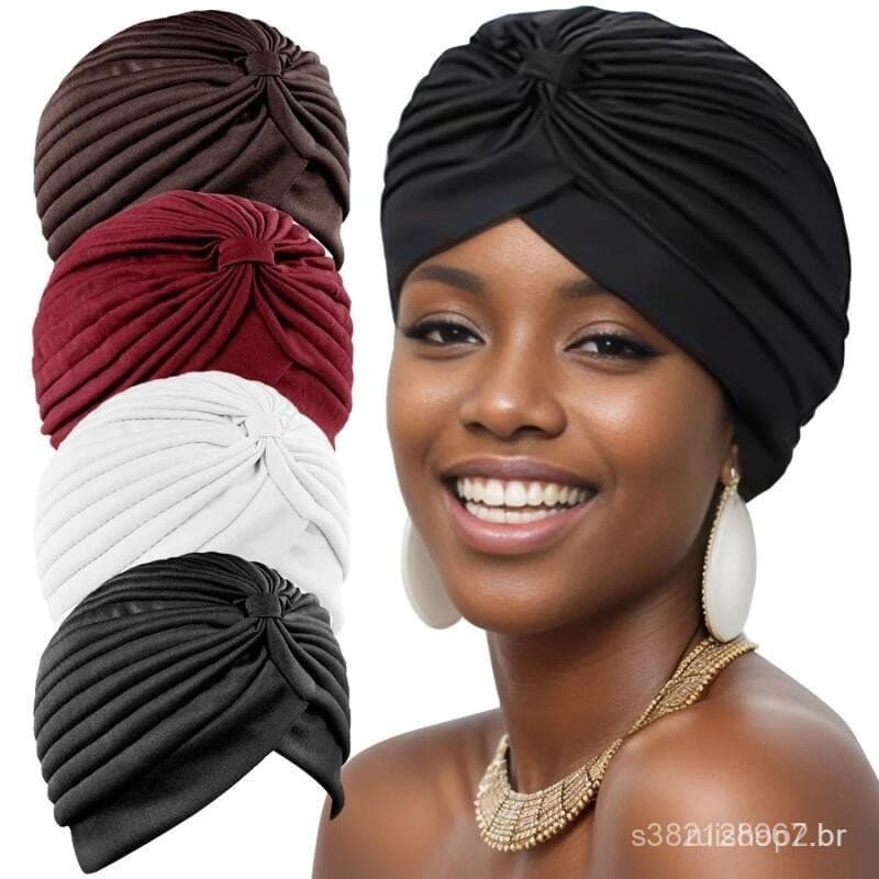 Mulheres Elástico Nó Turbante Chapéu Muçulmano Islâmico Interior Hijab Bonés Cabeça Cachecol Gorro Cabelo Bandana