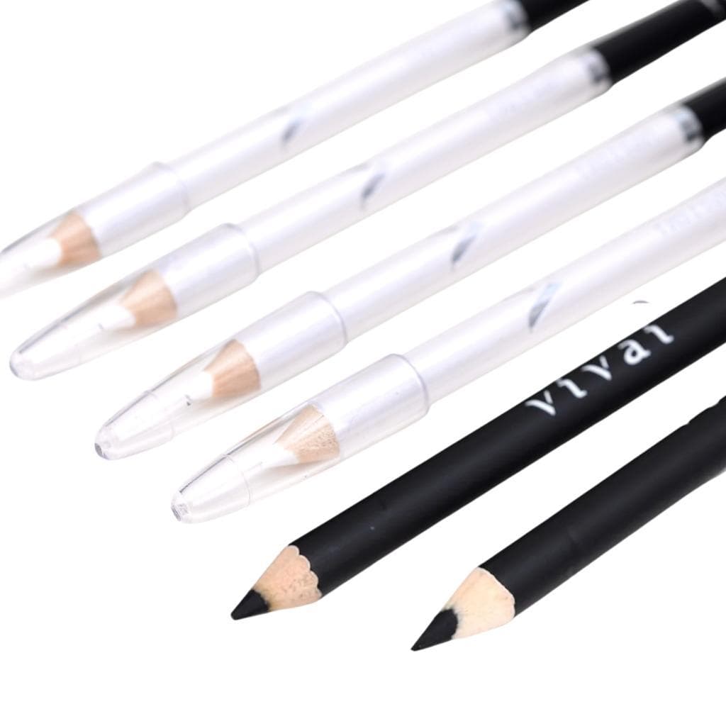 Lápis de Olho Delineador Duo Pontas Branco e Preto - Vivai