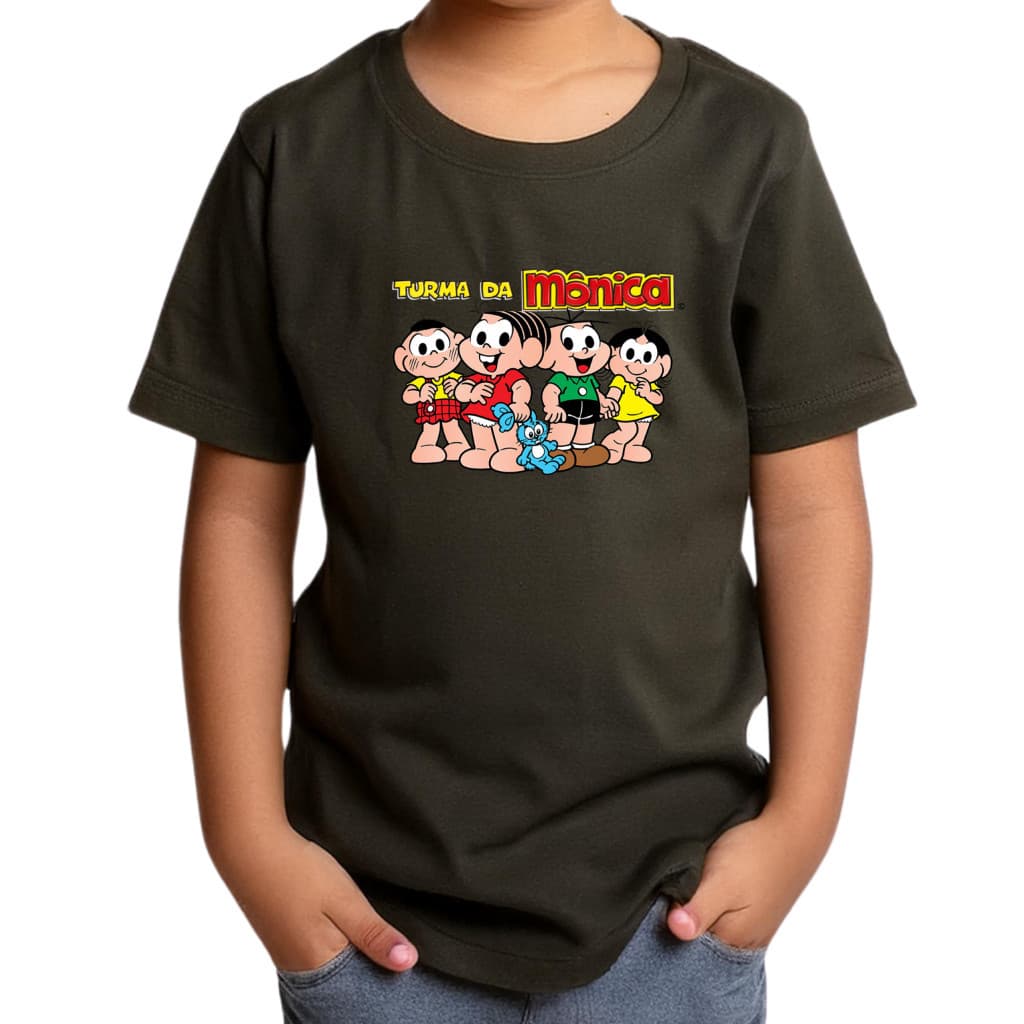 Camiseta Infantil Estampa Turma da Monica Criança Camisa Fofa Divertida Verão Volta as Aulas