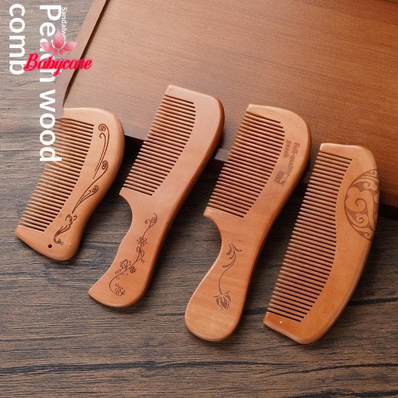 BYCE > Antiestático Artesanal Natural Madeira De Pêssego Pente De Cabelo Massagem Cuidados Com O Ferramenta De Estilo Di