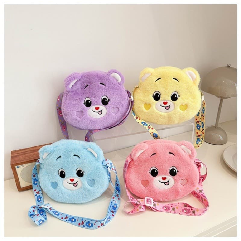 Mini Desenho Animado Arco-Íris Amor Urso Brinquedo De Pelúcia Bolsa Crossbody Presente Para Crianças Mochila De Natal