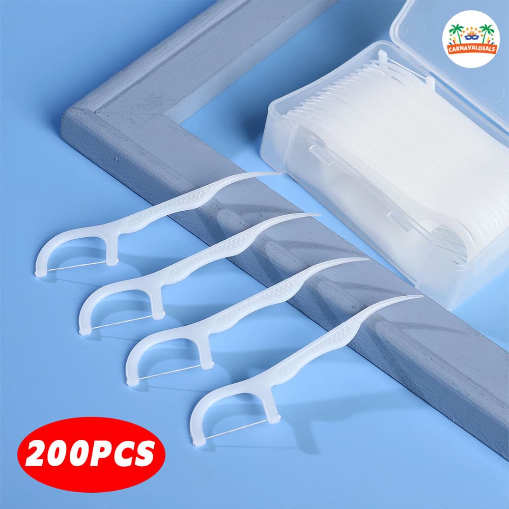Fio Dental com Haste Arqueada Ultra Fina  - Perfecto para Crianças e Adultos em Busca de Higiene Bucal