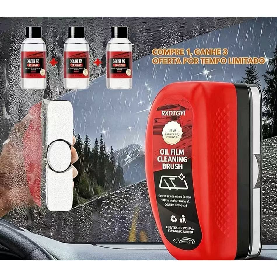 Escova de limpeza de filme de óleo de vidro de carro 120ml caixa colorida fácil armazenamento FYMC101