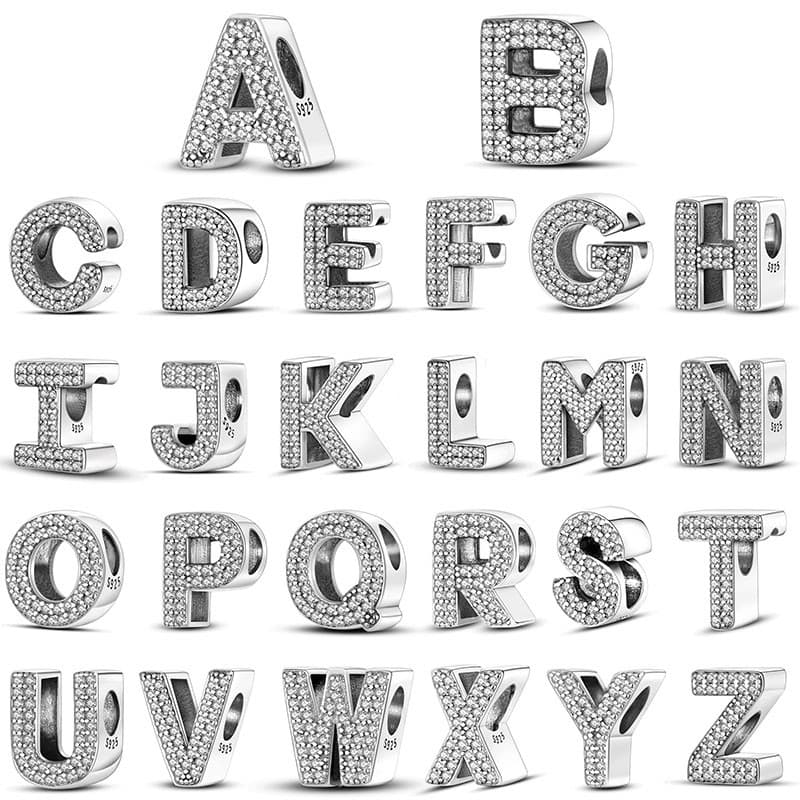 Pandach Original Pingentes s925 Sterling Silver Letter Series Beaded Jóias requintadas Presente de bricolage