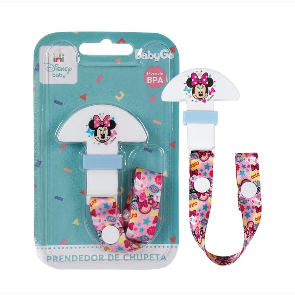 Prendedor de chupeta Minnie / Gatinha Menina Infantil PP