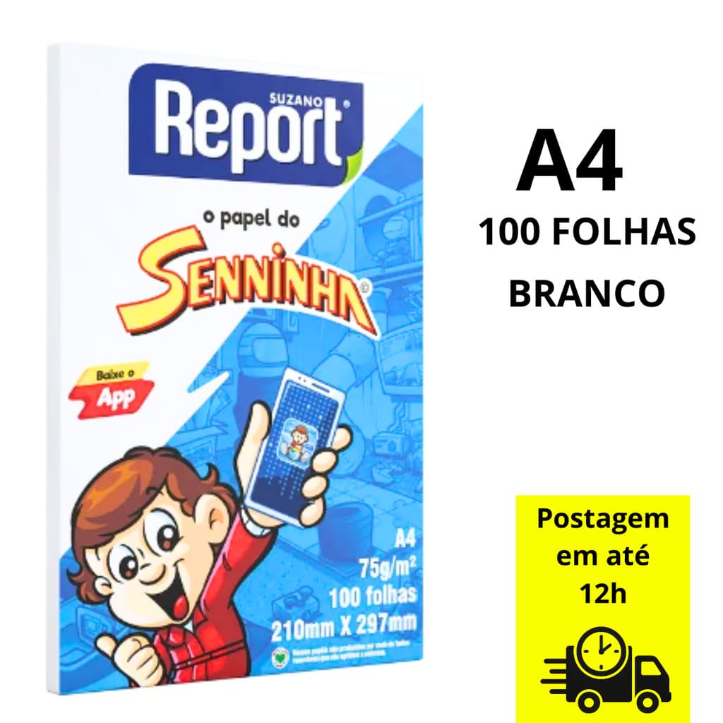 Papel Sulfite A4 Suzano 75g | Papel Branco Impressão e Escrita | Resma Escolar Escritório