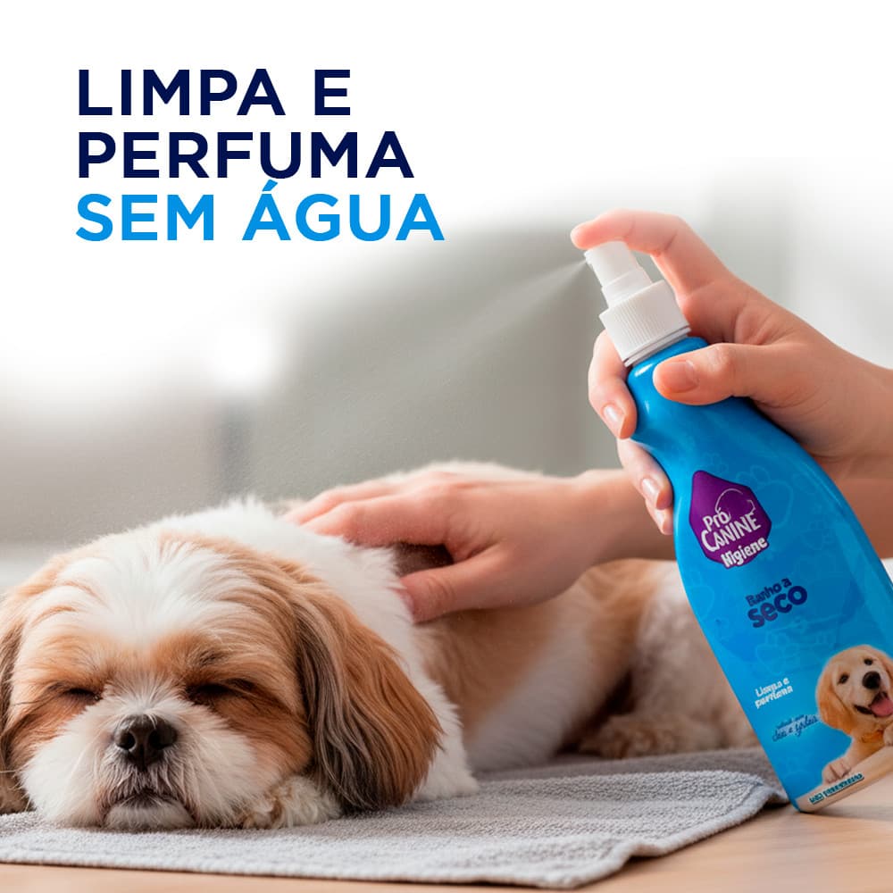 Banho a Seco para Caes Procanine 500ml Limpa e Perfuma sem Agua