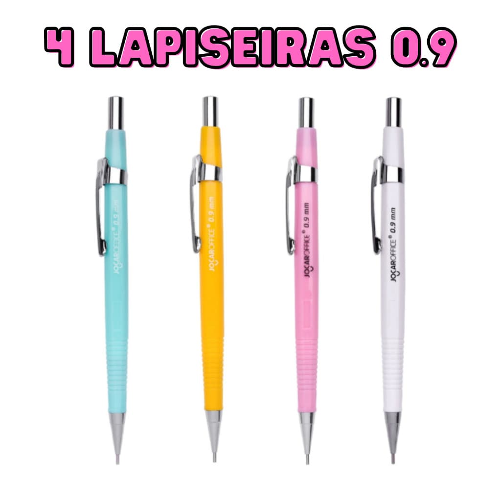 Lapiseira Técnica Hexagonal 0.9 Cores Mistas - Kit Com 4 Unidades Jocar Office