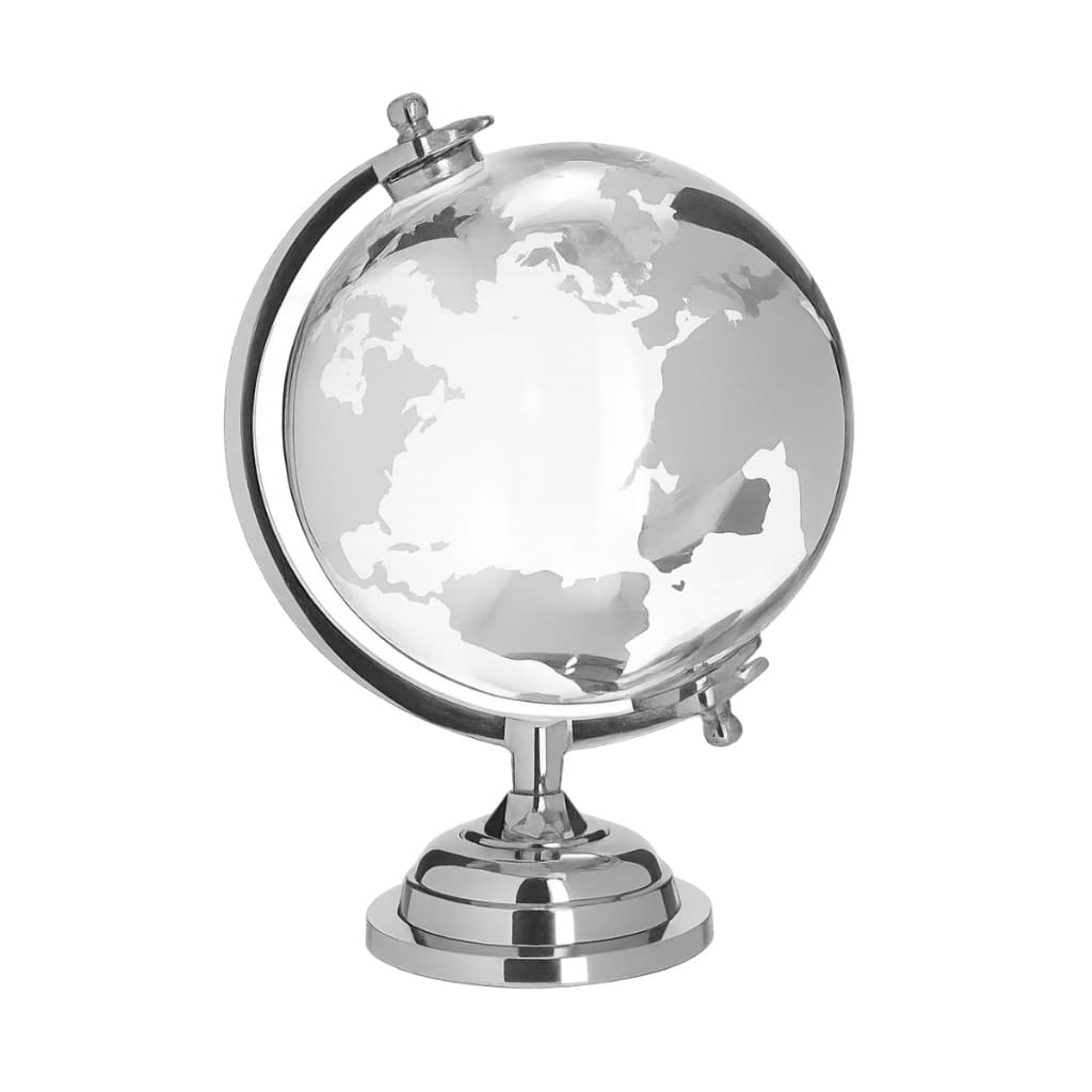 Mini Globo Terrestre de Vidro Enfeite de Mesa Decorativo Planeta Terra