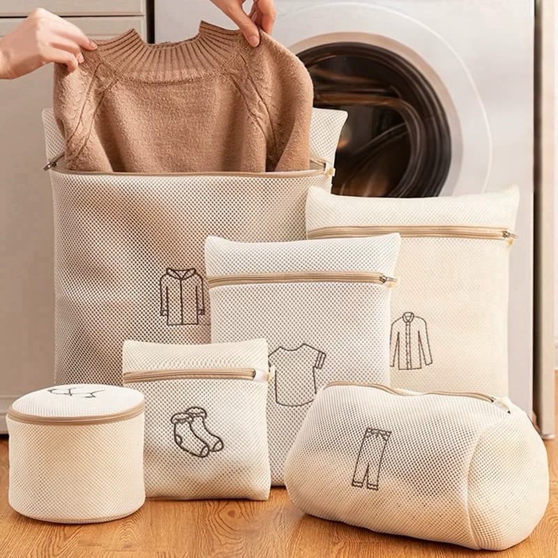 Kit 6 Sacos de Lavagem em Rede para Máquina de Lavar – Proteção e Organização