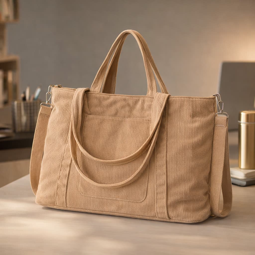 Bolsa Tote Grande Feminina Canelada | Espaçosa, Moderna, Alça de Ombro e Transversal