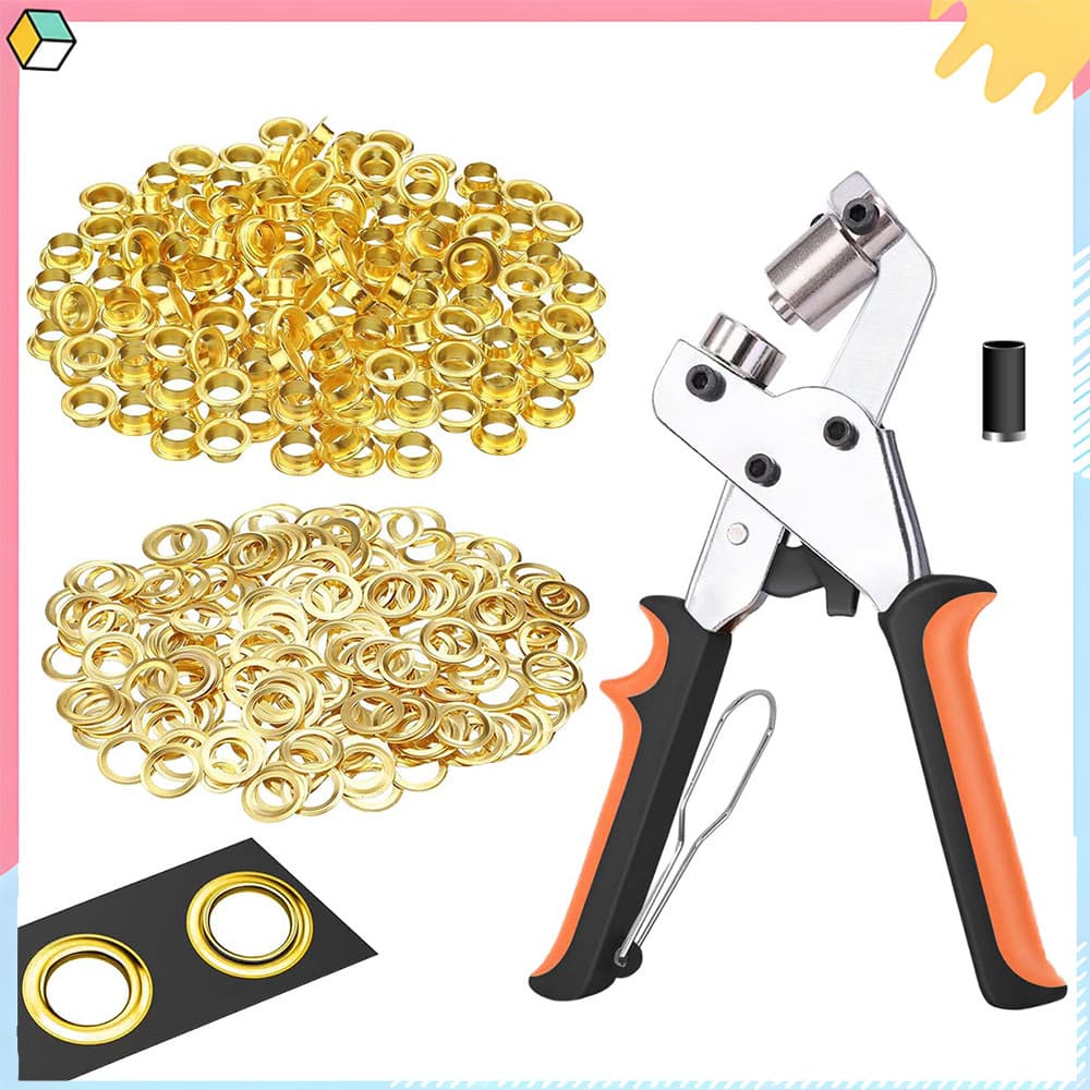 302 Pçs Kit de Ferramentas para Ilhós, Alicate de Perfuração Manual,Alicate de Pressão para Ilhós,Alicates de Perfuração