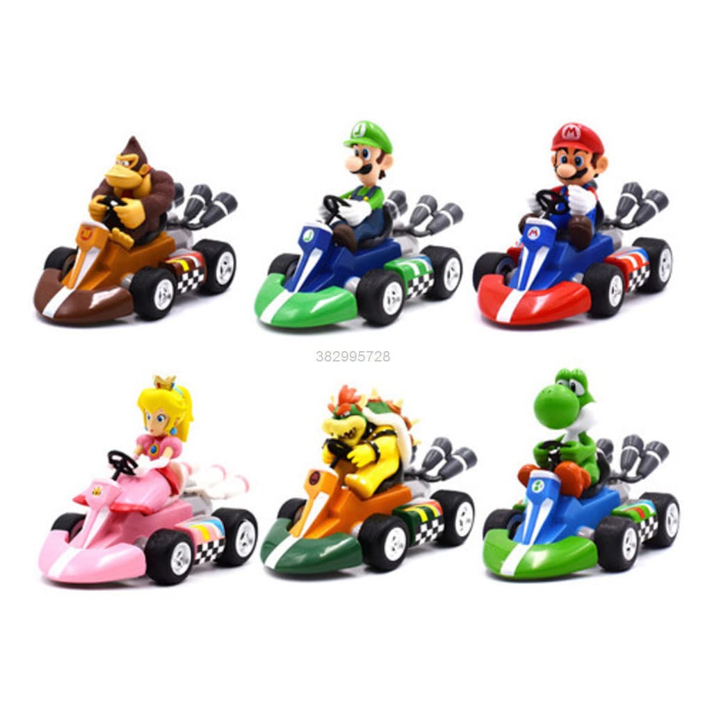 Brinquedo carrinho Miniatura Mariokart Carrinho Kart Fricção Donkey Kong super mario toad toad princesa Promoção 2026