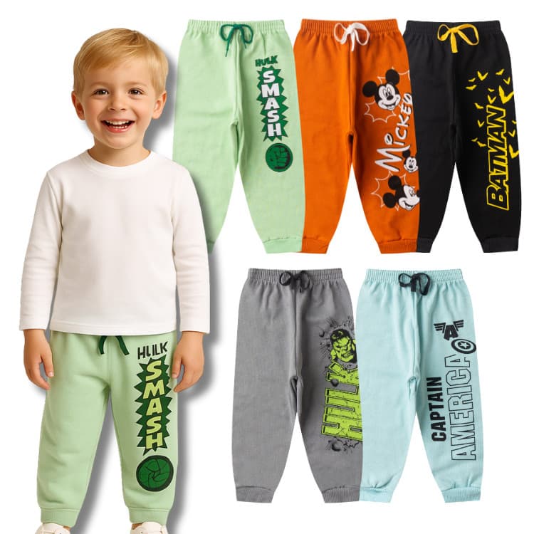 Kit Sortido 3 Calças Moletom Estampada Masculina/Menino Infantil e Juvenil do 2 ao 14