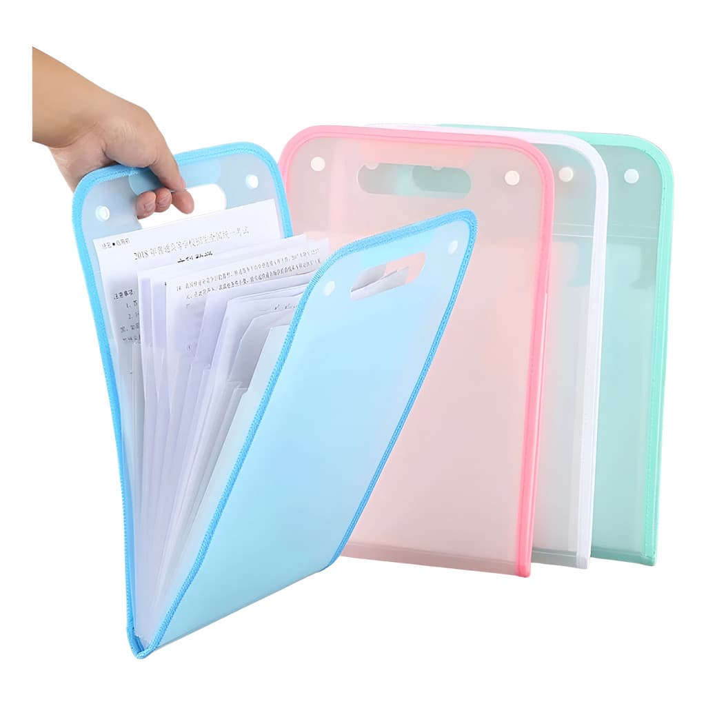 Pasta Sanfonada 12 Divisórias A4 Portátil Papelaria Escolar