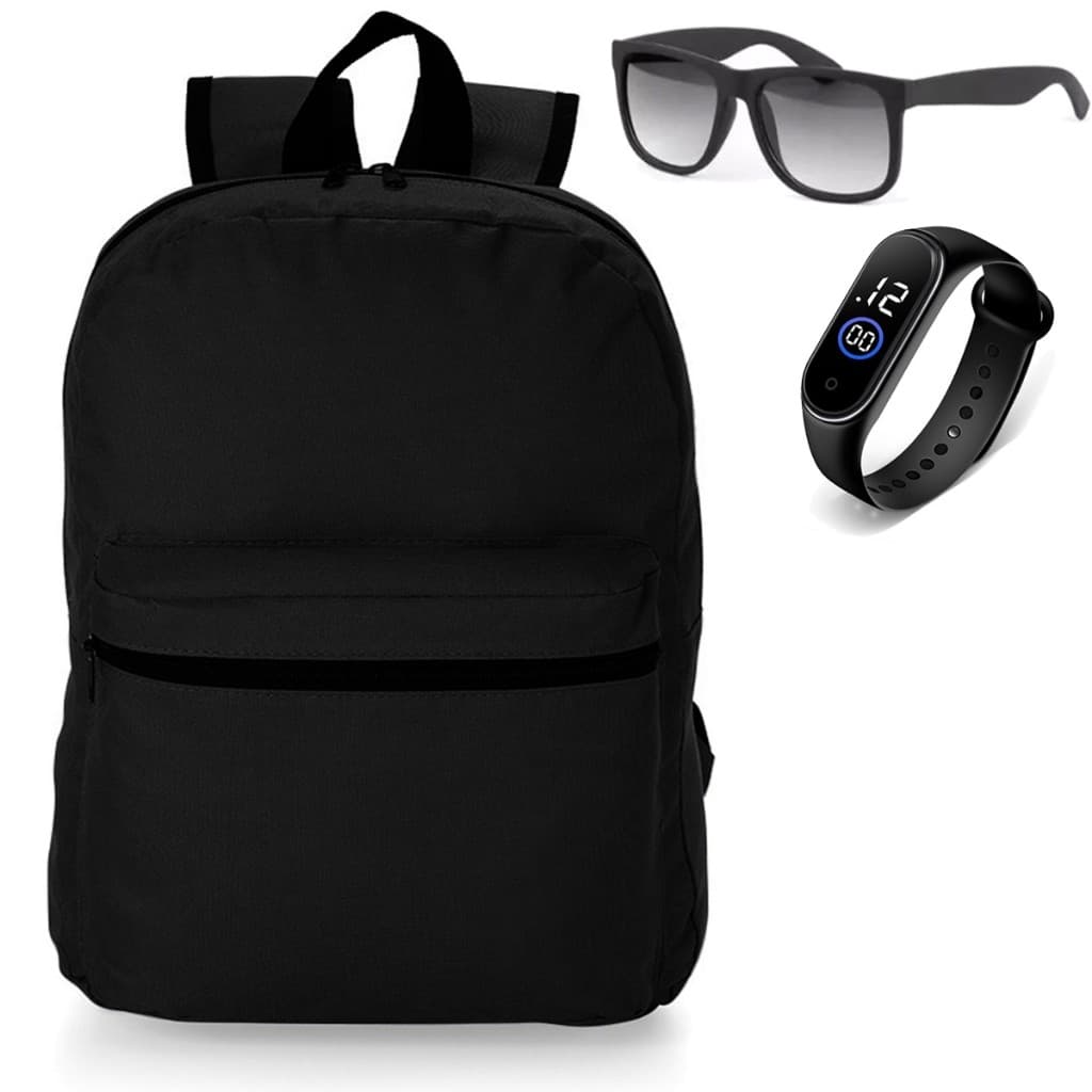 Mochila Masculina Feminina Bolsa Academia Fitness Reforçada Mais Vendido + Óculos + Relógio