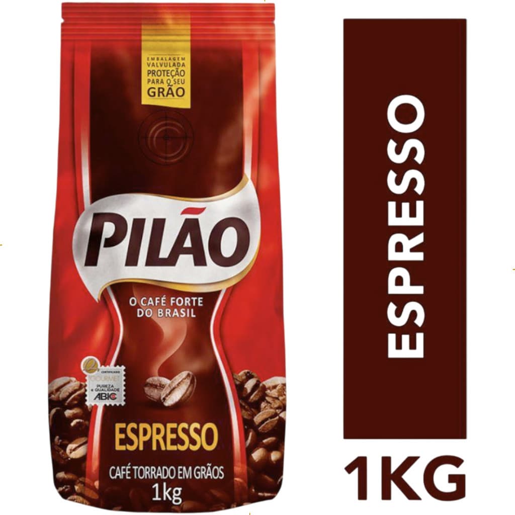 Cafe Pilão  Espresso Em Grãos Torrado Torra Clara Arabica 1kg