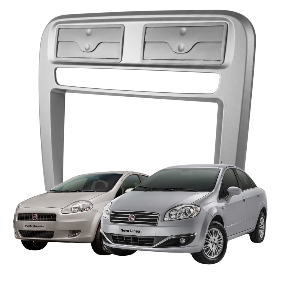 Moldura Painel 9 Polegada Fiat Punto Linea 2008-2012 Grafite