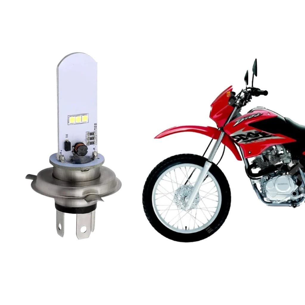 Lâmpada Farol Super Led Moto Honda NXR 125 Bros H4 6500K