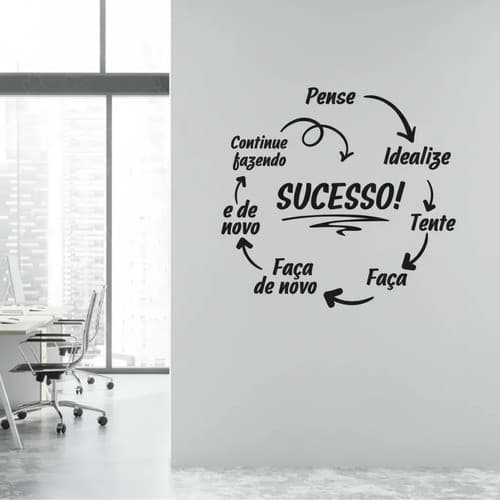 Adesivo Motivação Empresa Sala Quarto Vinil Frase Du Adesivo Preto