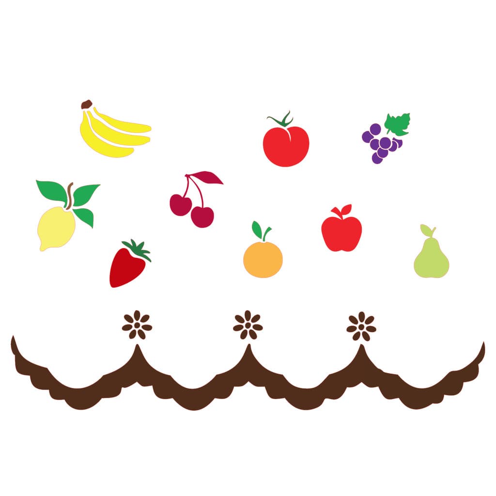 Stencil Barrado Frutinhas P pintura em tecido decoração de cozinha pano prato