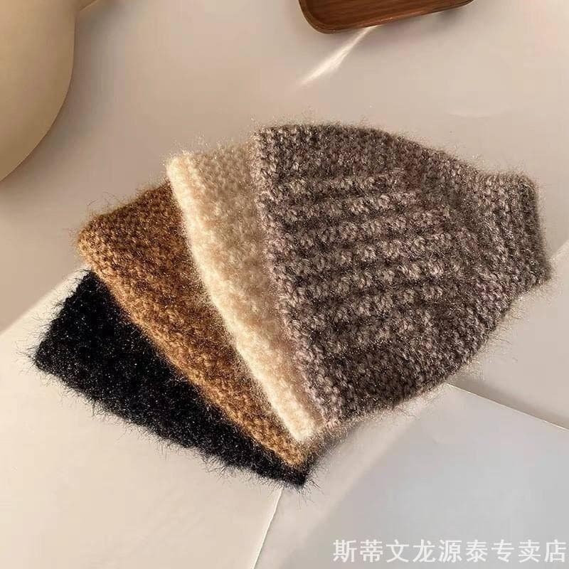 Chapéu de malha de lã chapéu de abacaxi outono inverno capa chapéu de cabelo branco dupla utilização pode ser usado como