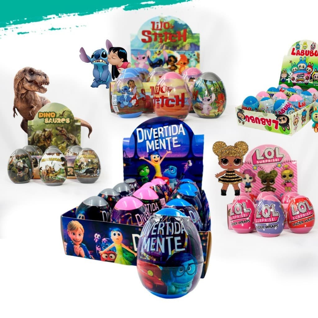 Kit 12 Ovos Surpresa com Brinquedos Sortidos – Infantil para Meninos e Meninas Presente Diversão