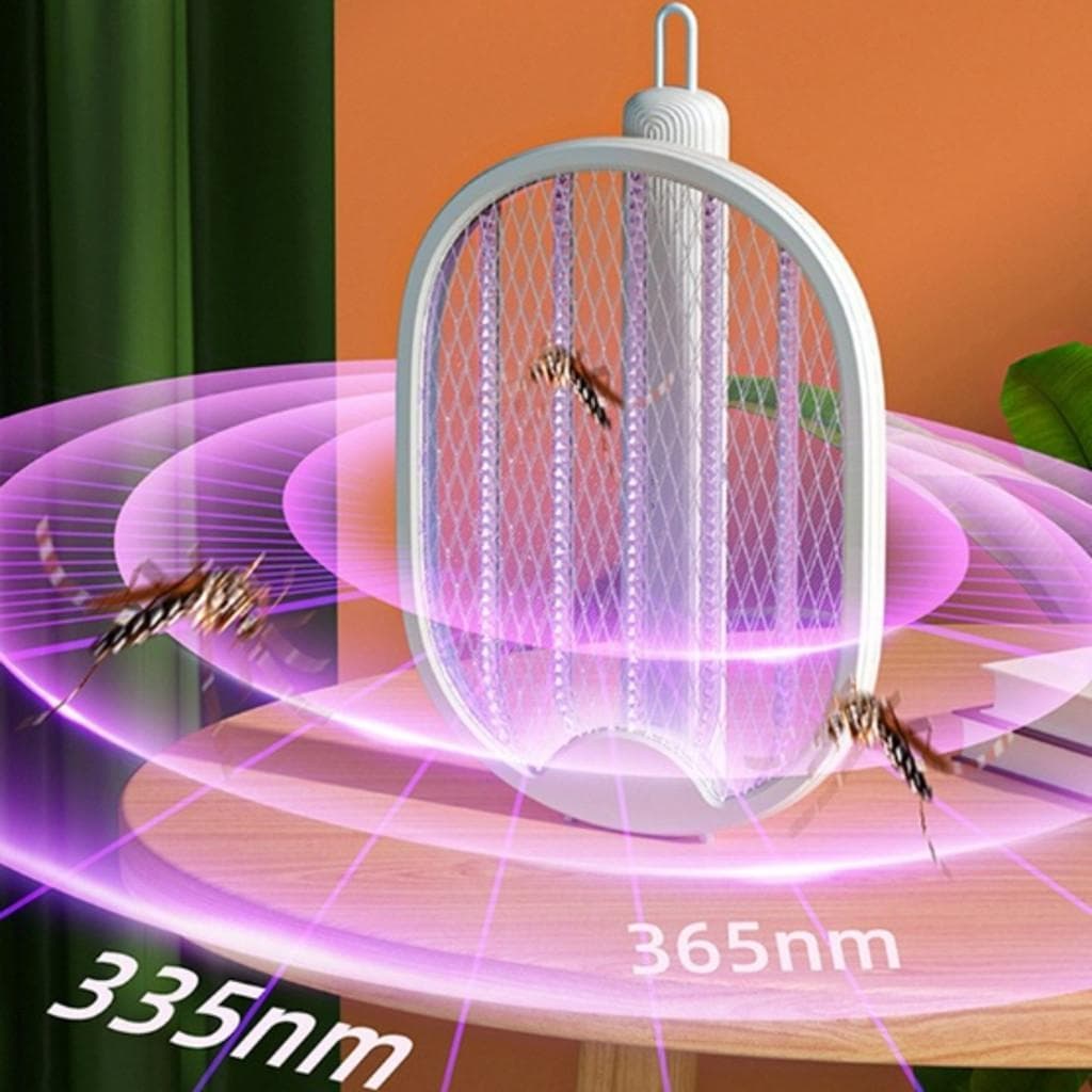 Raquete Eletrica 4 Em 1 Lâmpada Mata Mosquito Mosquiteiro Eletrico Repelente Eletronico Lâmpada UV 3000V Armadilha