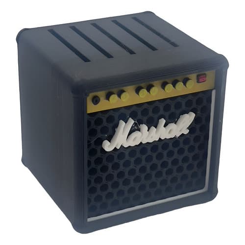 Porta 5 Palhetas Mini Amplificador Marshall Em 3d Preto Médio