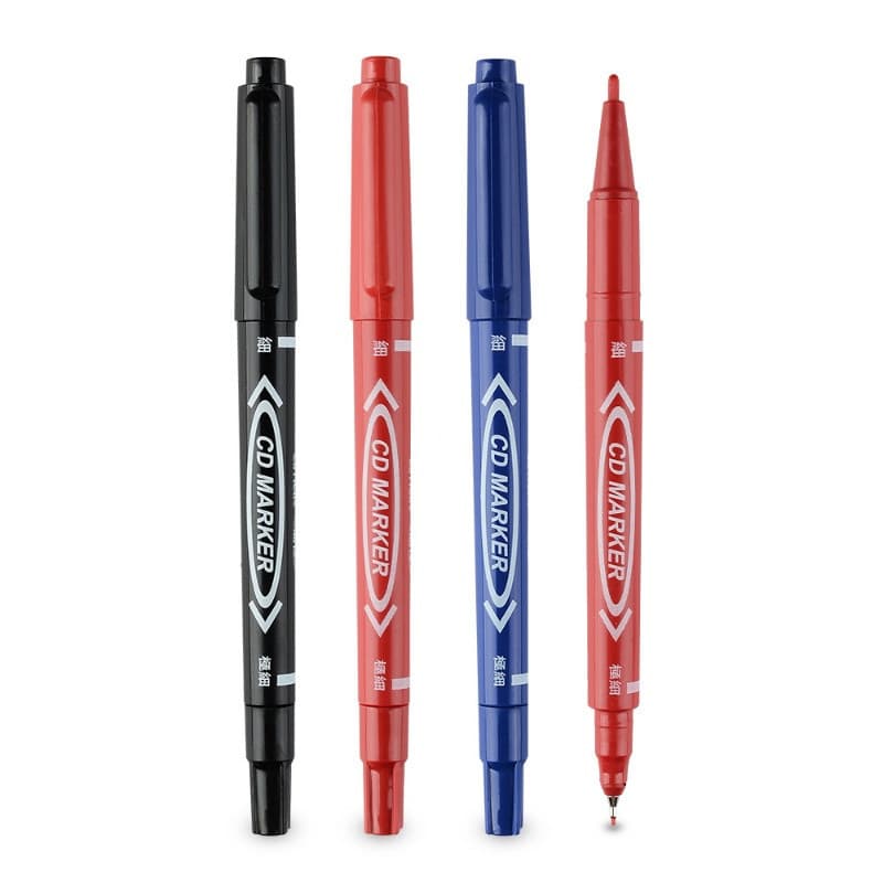 [10 PCS] Marcador de linha de gancho de duas cabeças Caneta de curso de pintura oleosa à prova d'água