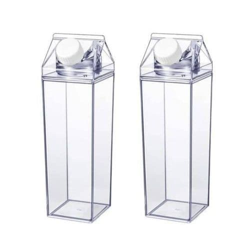 Garrafa Acrilico Caixinha Leite Compacta 500ML Material Resistente Transparente