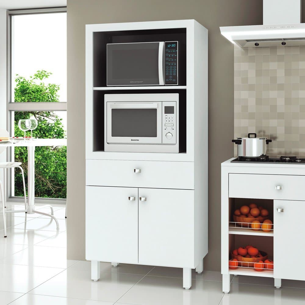 Balcão Multiuso para Forno e Micro-ondas 157,7x67,9x43cm Branco