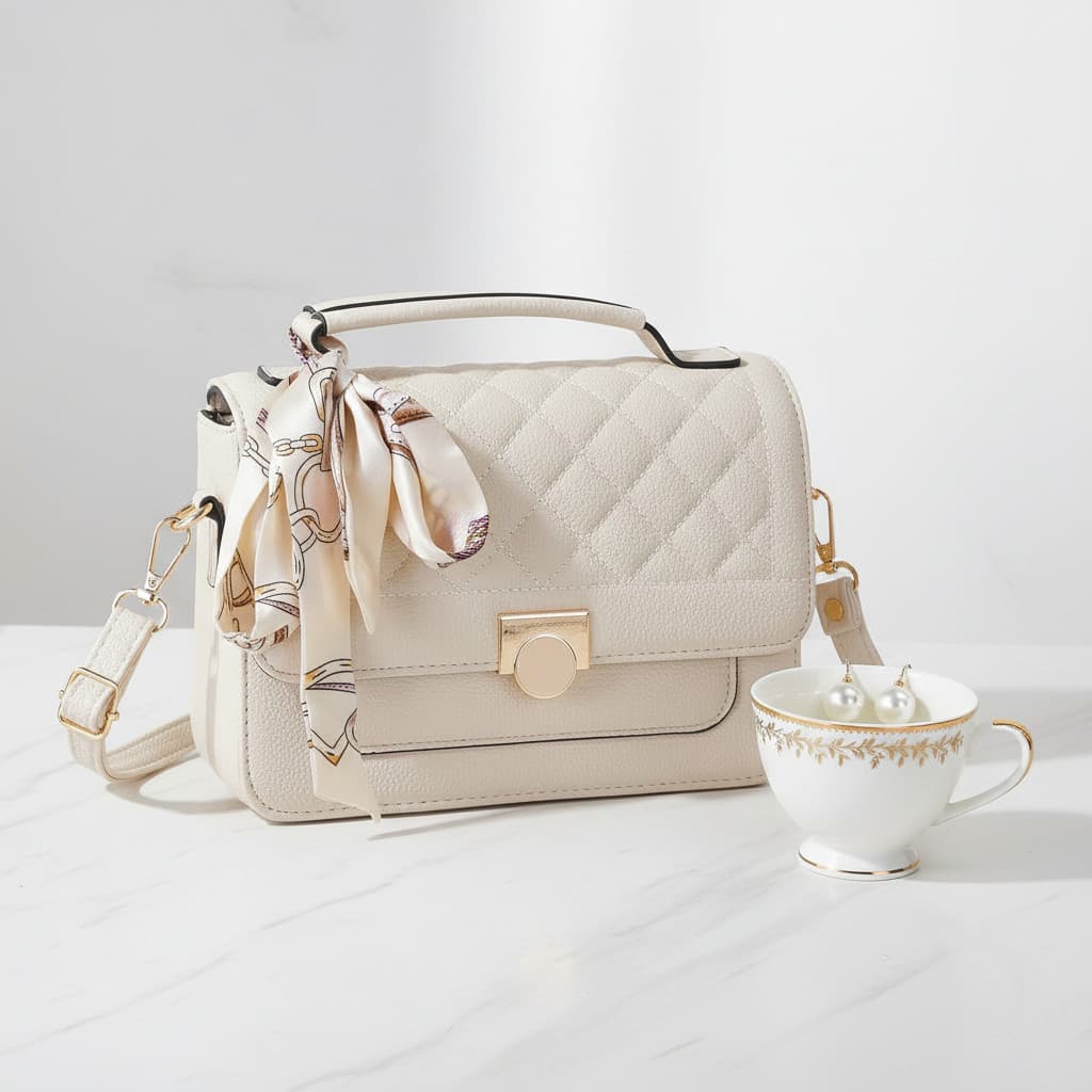 Bolsa Feminina Transversal Blogueira Matelassê Luxo Com Lenço Alça De Ombro Ajustável Promoção