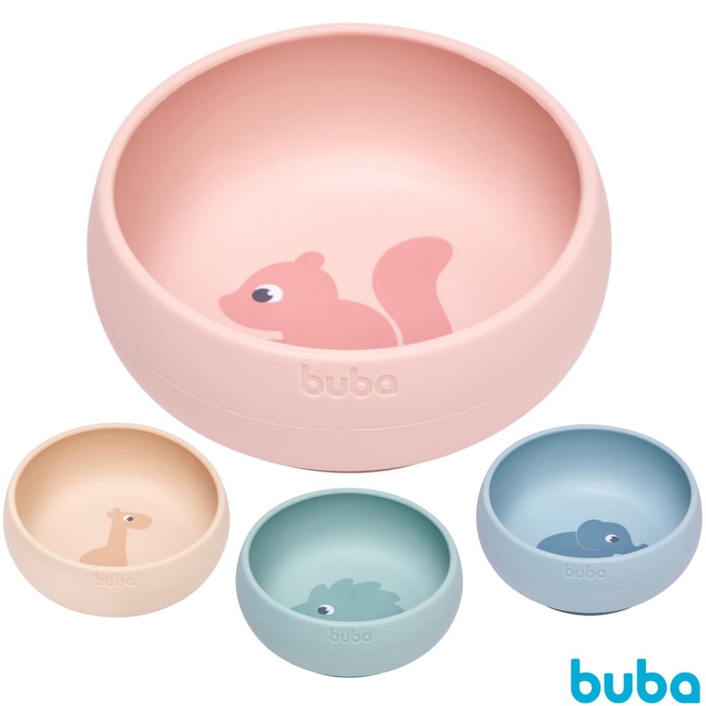 Bowl Em Silicone Cloudy Tigela Com Ventosa 350ml Infantil Buba Introdução Alimentar Bebê Criança