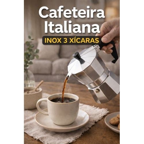 Cafeteira Italiana Cafe Expresso Inox Prepara Cafe Rápido Pratica Sabor Intenso