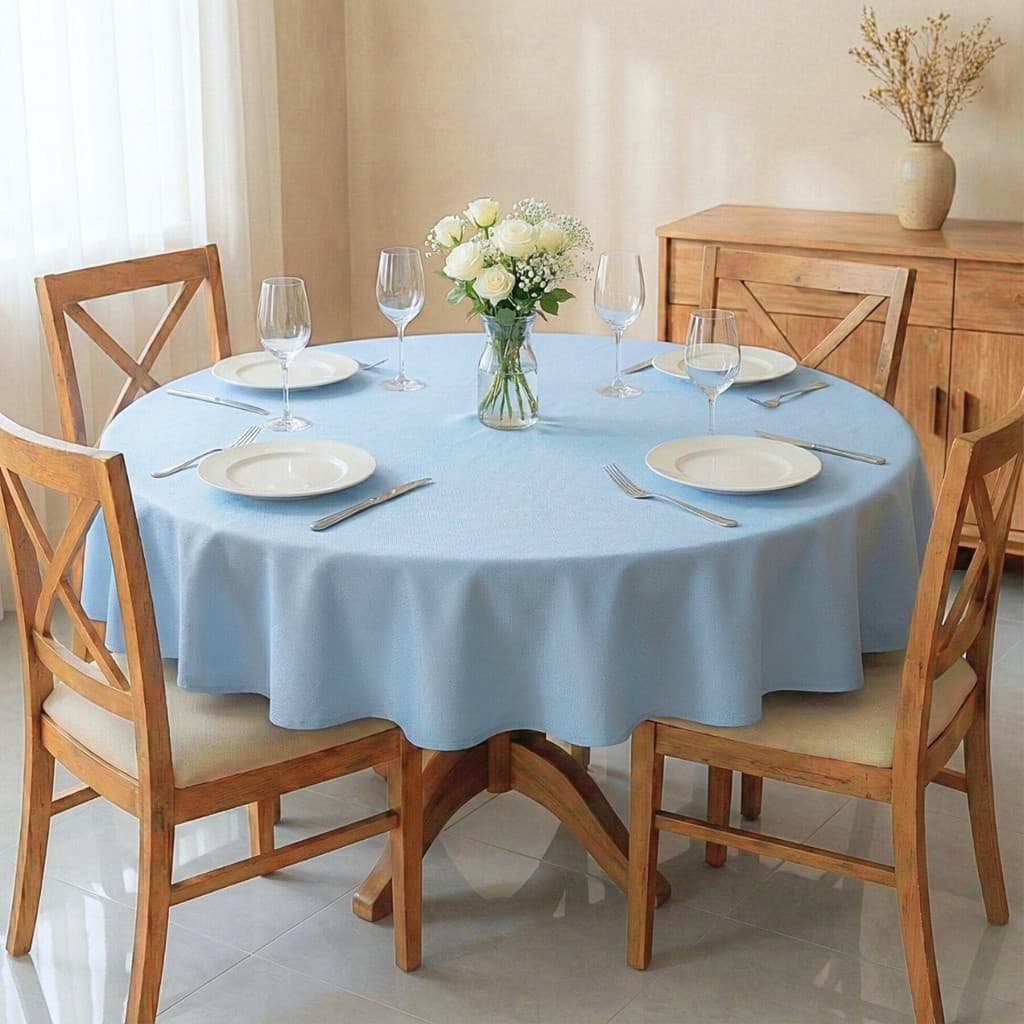 Toalha de Mesa Redonda Lisa 4 Cadeiras Lugares Oxford 1,40m x 1,40m Fácil Limpeza Alta Qualidade