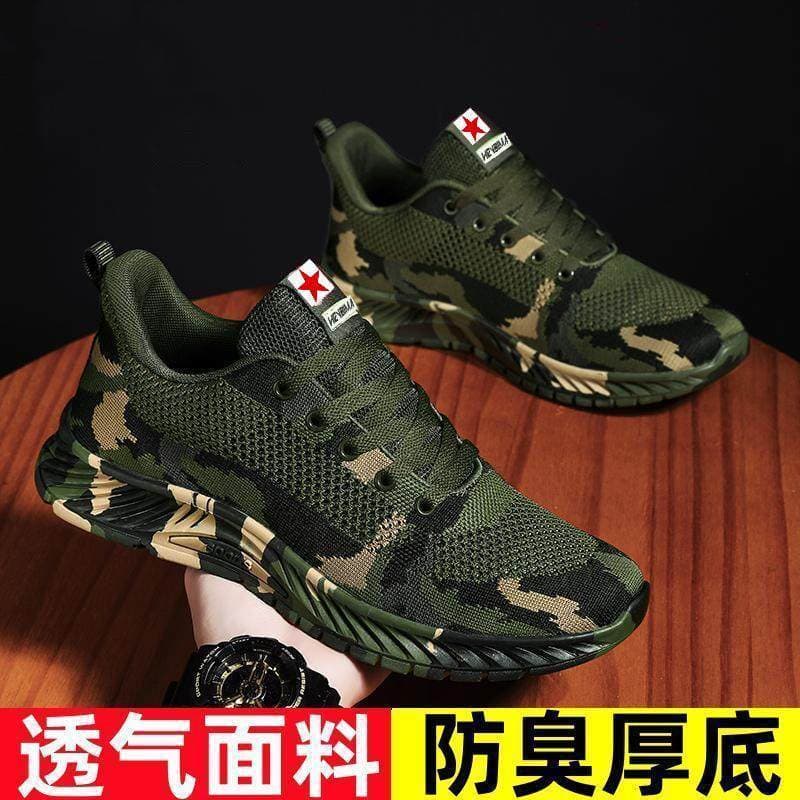 Sapatos de camuflagem unissex primavera verão sapatos de caminhada ao ar livre estudante treinamento militar sapatos de