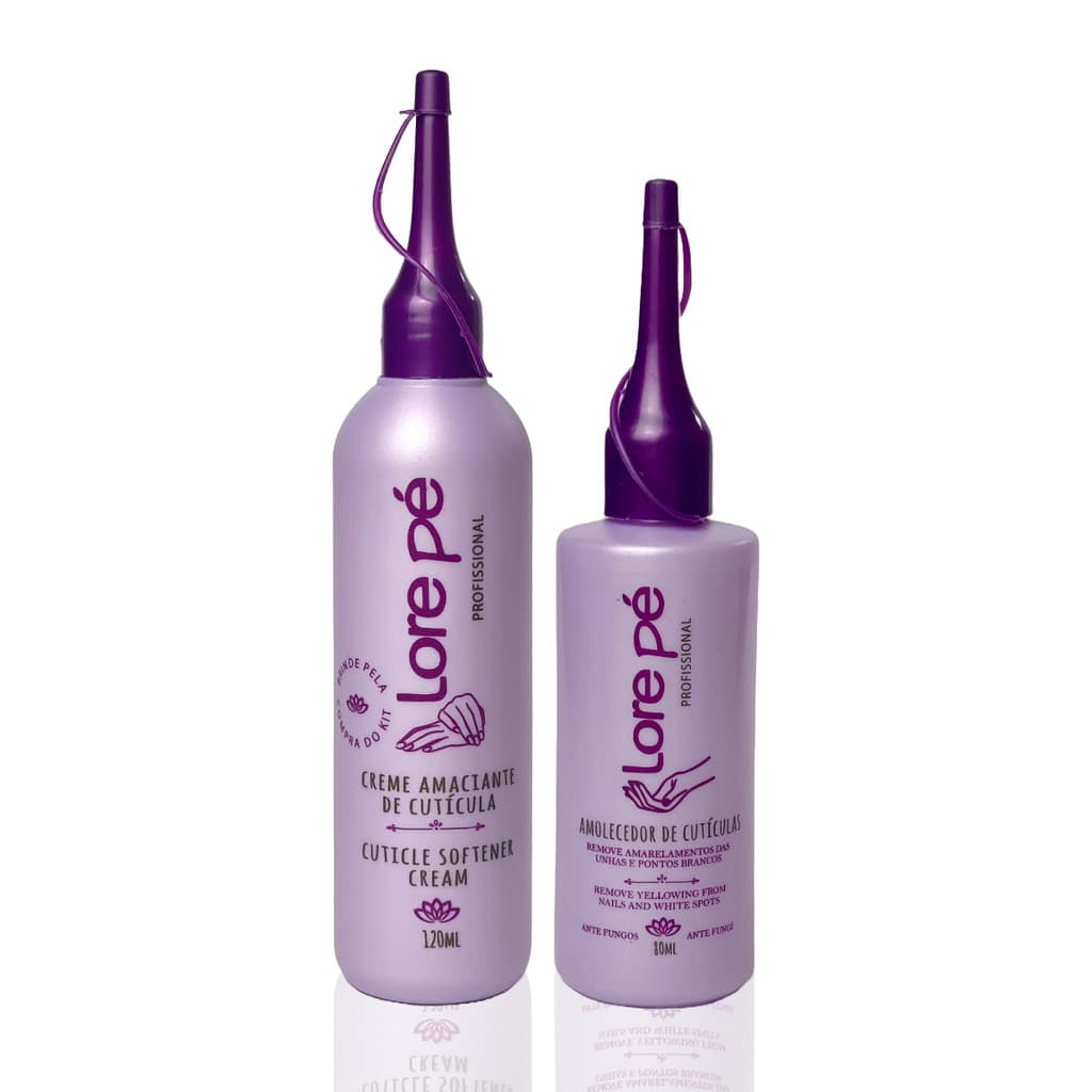Kit com Amolecedor de Cutículas e Creme Amaciante de Cutículas Lore Pé