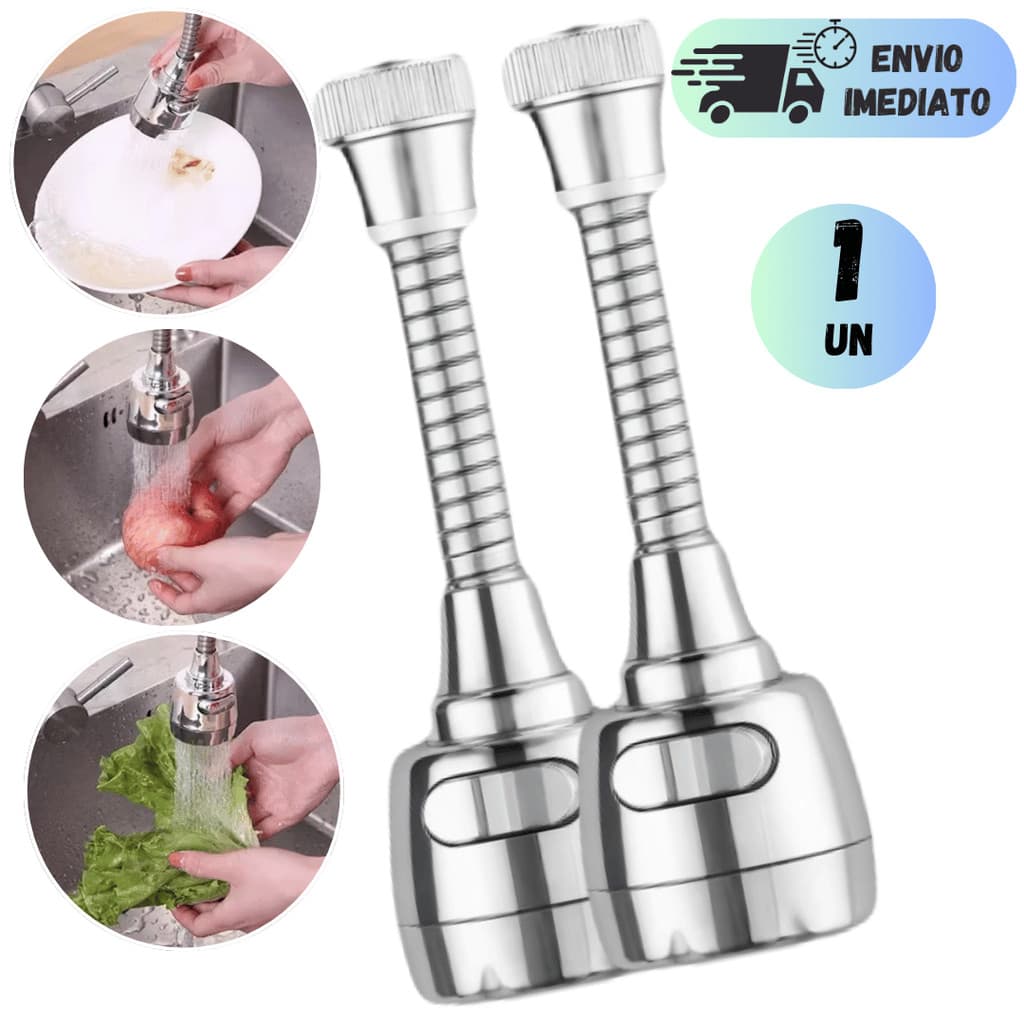Bico Extensor 3 Jatos De Agua 1 Unidade Grande 19CM Arejador Torneira Grande Pia Giro 360 Graus