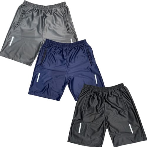 Kit 3 Shorts Bermuda Dry Fit Esportiva Treino Com 2 bolso e ZIPER