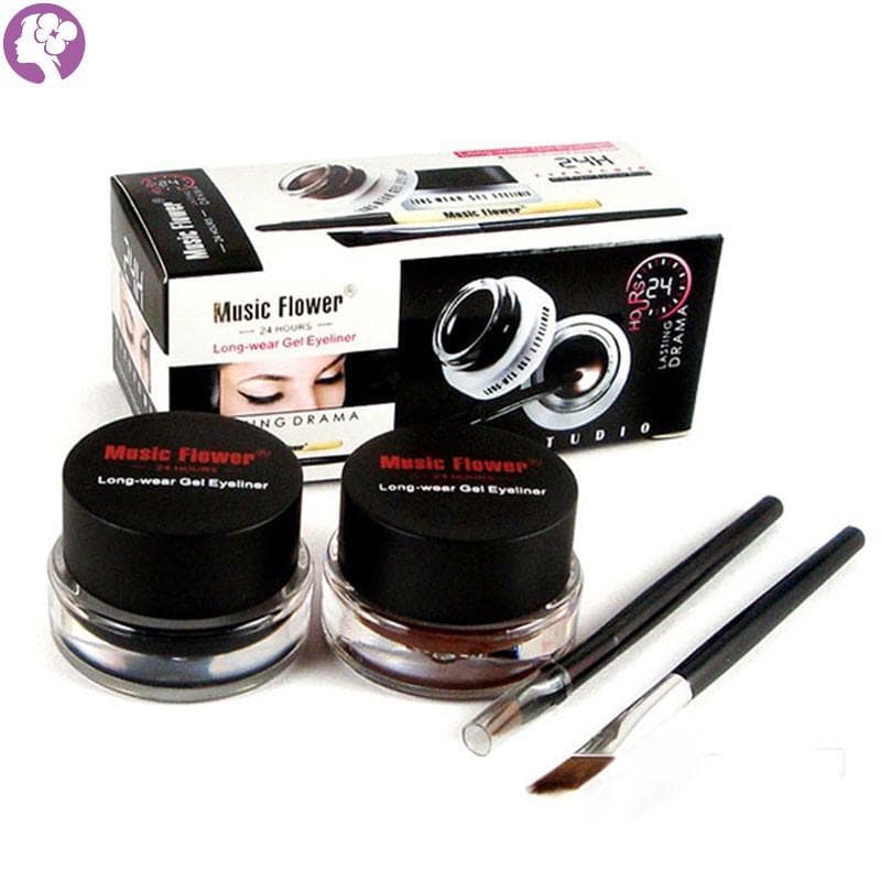 Delineador Em Gel À Prova D'água 2 1-Marrom Preto Para Maquiagem