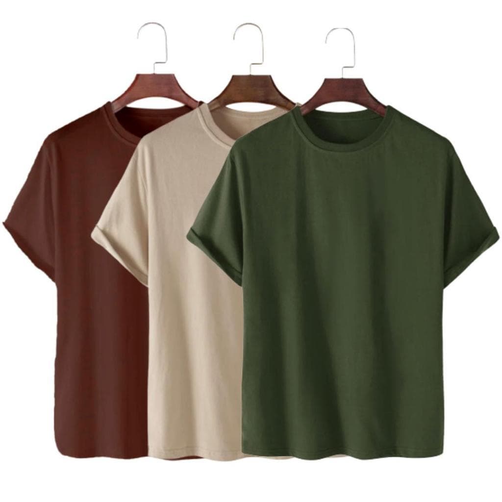 Kit 3 Camisetas Basica Streetwear Camisa T-Shirt Masculina Slim Promoção Algodão Varias Cores casual