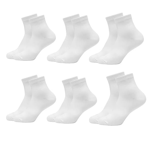 Kit 6 Pares Meia Infantil Escolar Colegial Invisível Durável Resistente de Qualidade Uniforme Colégio Escola