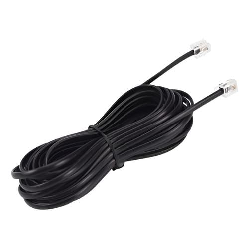 Cabo Fio P/ Telefone Liso Chato Extensão 5 Metros Rj11 Cores Preto
